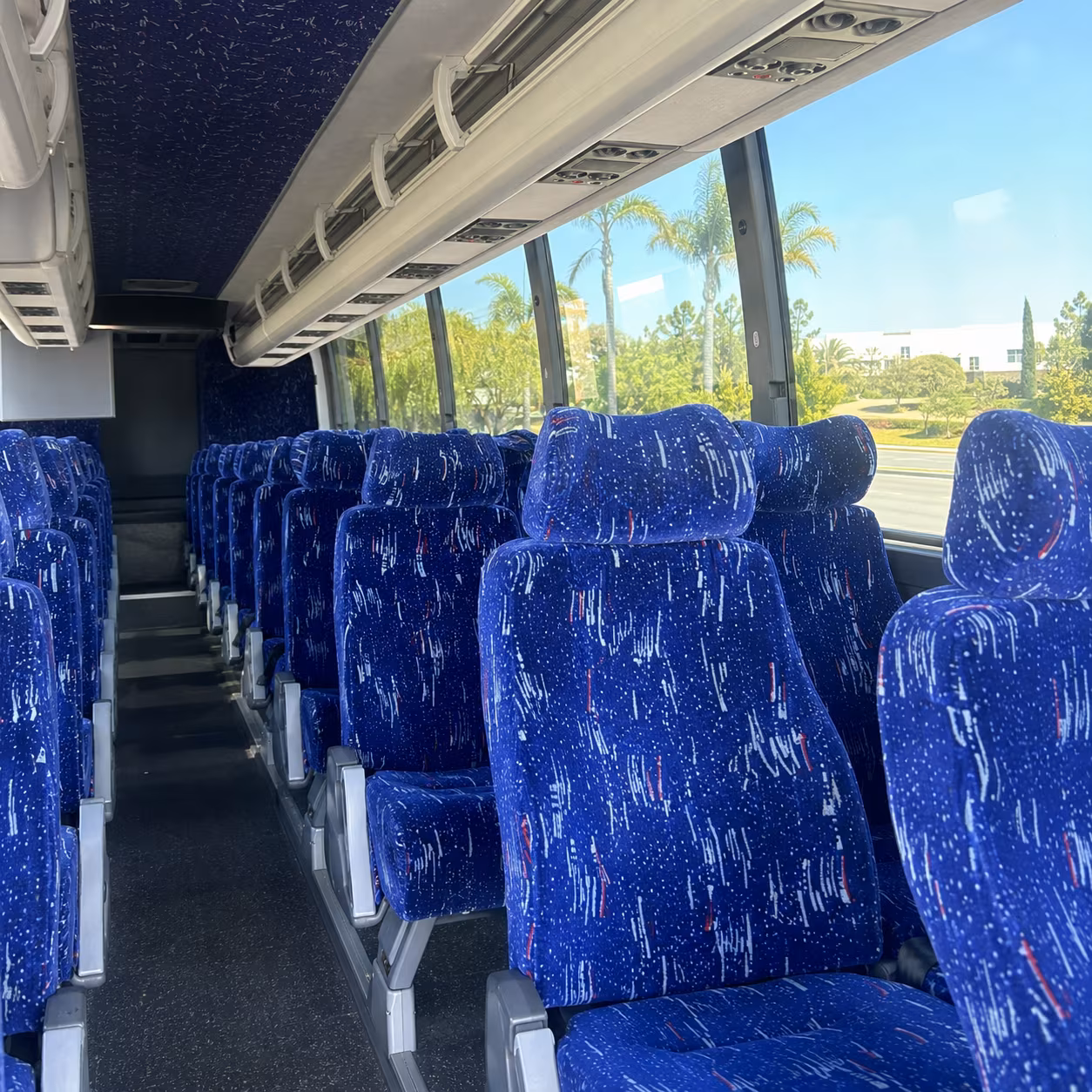 austin charter bus rental interior