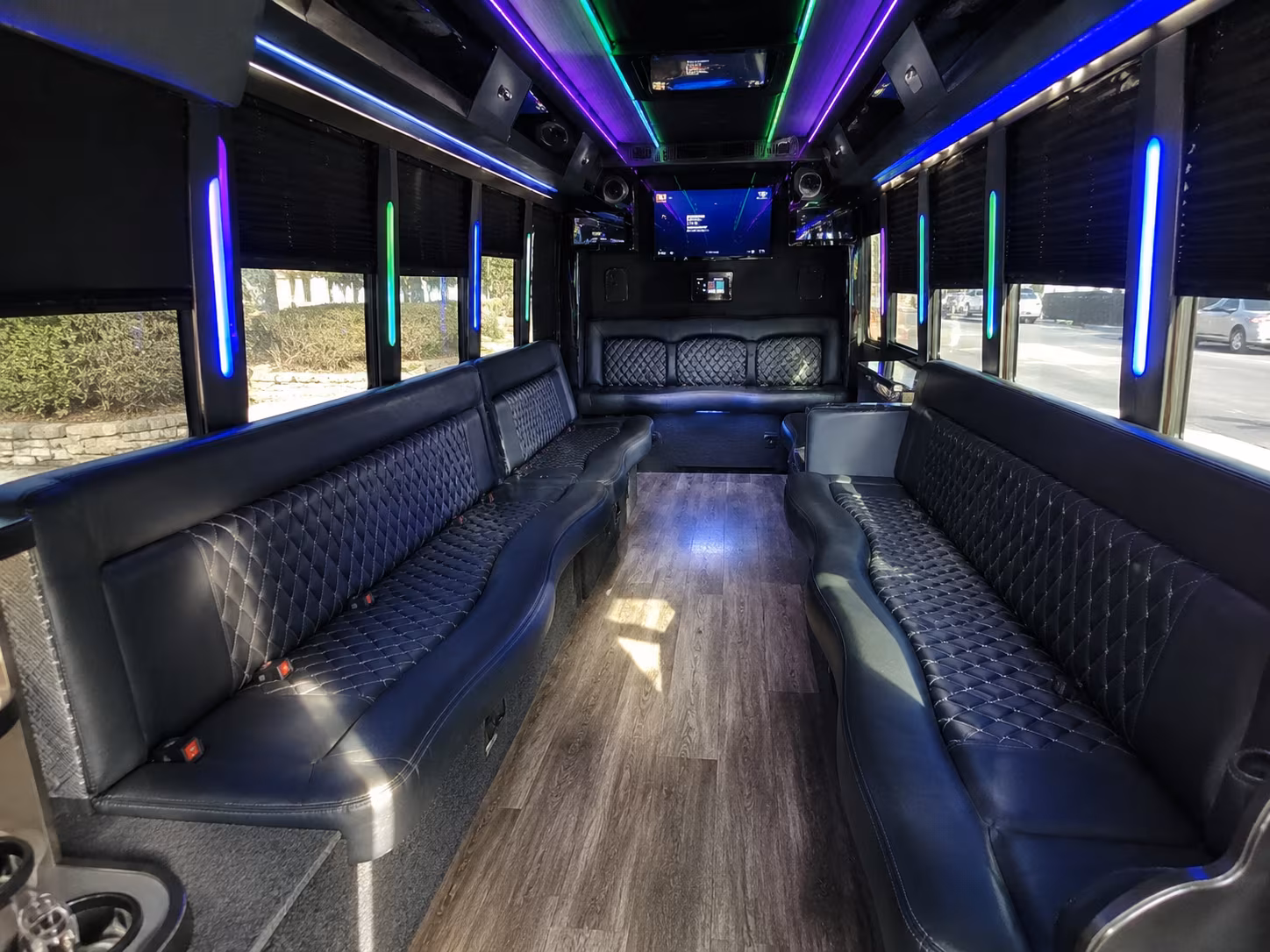 kyle 15 passenger party bus interior