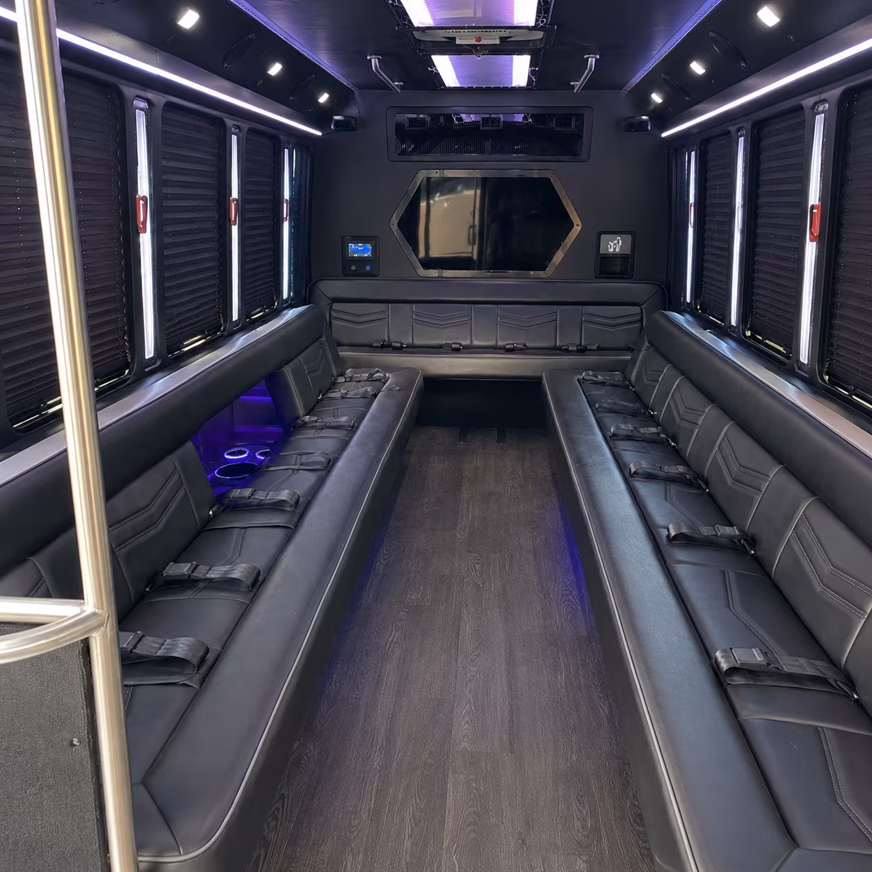 kyle 18 passenger party bus interior