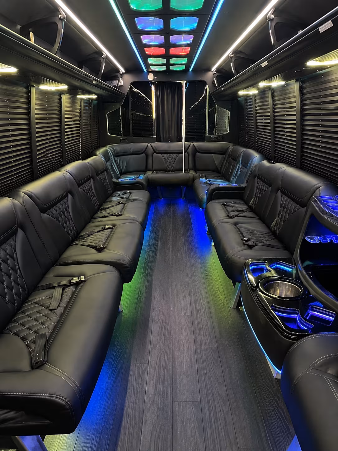 kyle 20 passenger party bus interior