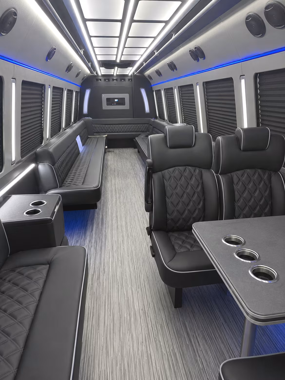 kyle 25 passenger party bus inside
