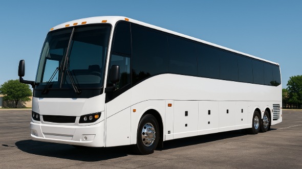 Exterior of Charter Bus Company Cedar Park's 50 Passenger Charter Bus in Cedar Park