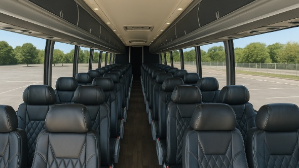 Interior of Charter Bus Company San Antonio's 50 Passenger Charter Bus in San Antonio