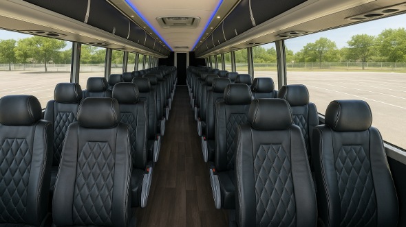 kyle 50 passenger charter bus inside
