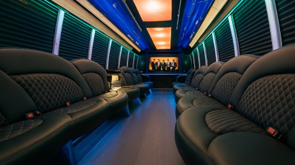 Interior of Charter Bus Company Georgetown's Party Bus in Georgetown