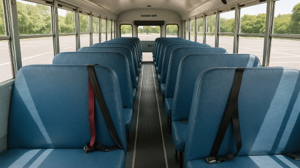 Interior of Charter Bus Company Kyle's School Bus in Kyle